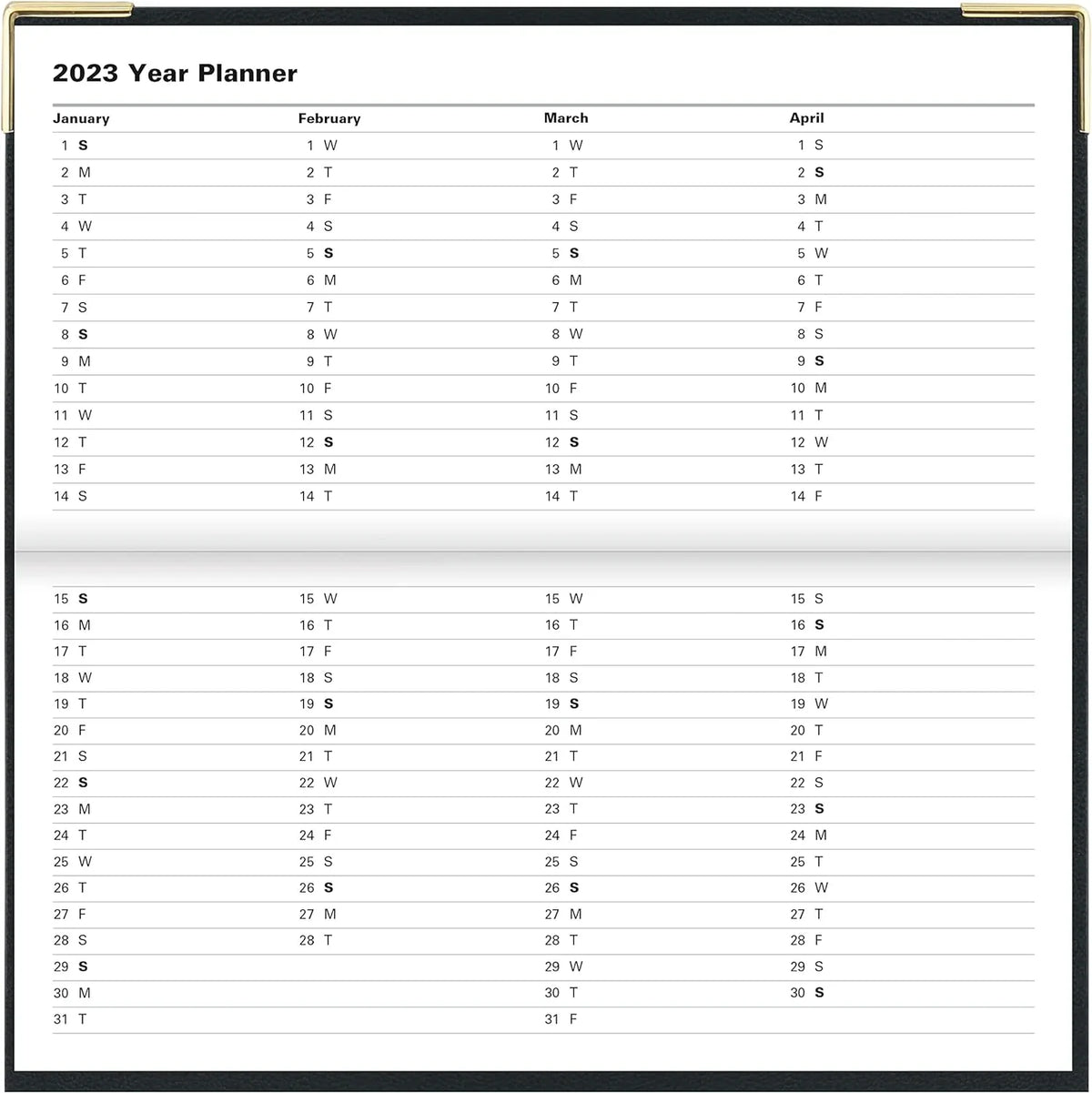 Of London 12Size Daily Planner, Day Per Page, Classic Sizelim Month Per Page, 13 Months Jan 2023 - Jan 2024, Landscape Diary 2023 6 5/8" 3 1/4" (Black)