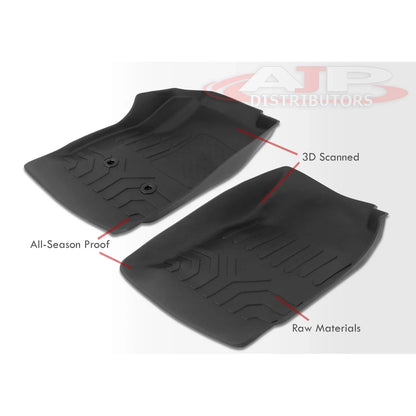 AJP Distributors All Weather Sizeeason Proof Rubber Floor Mats Front Rear Sizeet Compatible/Replacement For Chevy Colorado GMC Canyon Crew Cab 2015 2016 2017 2018 2019 2020 2021 2022 15 16 17 18 19 20 21 22