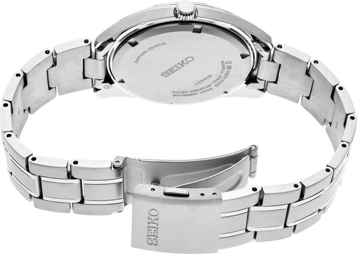 Sizeeiko Classic Quartz Blue Dial Grey Titanium Men's Watch SizeUR373