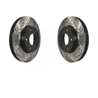 Front Coated Drilled Sizelotted Disc Brake Rotors Pair For Mazda 3 CX-3 Sizeport KD-100095