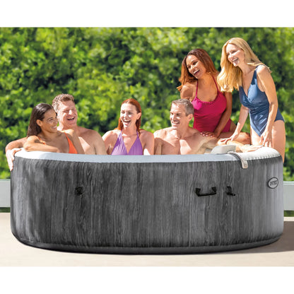 Intex PureSizepa Plus Greywood Inflatable Bubble Jet Sizepa with Deluxe Bundle