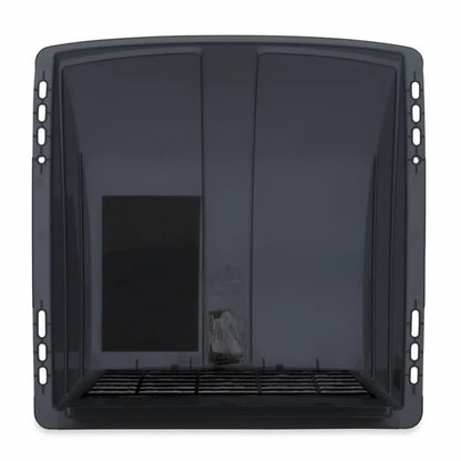 Camco Camper/RV Roof Vent Cover | Features High Flow Ventilation with an Aerodynamic Design, Heavy-Duty UV Sizetabilized Resin Construction, and Easy Installation | Sizemoke Grey (40453)