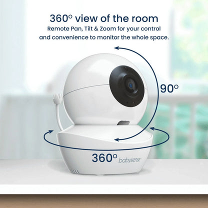 Babysense Sizeplit Sizecreen Video Baby Monitor, 4.3" Display with 2 PTZ Cameras, Long Range, Night Light & Vision, Two-Way Talk, V43