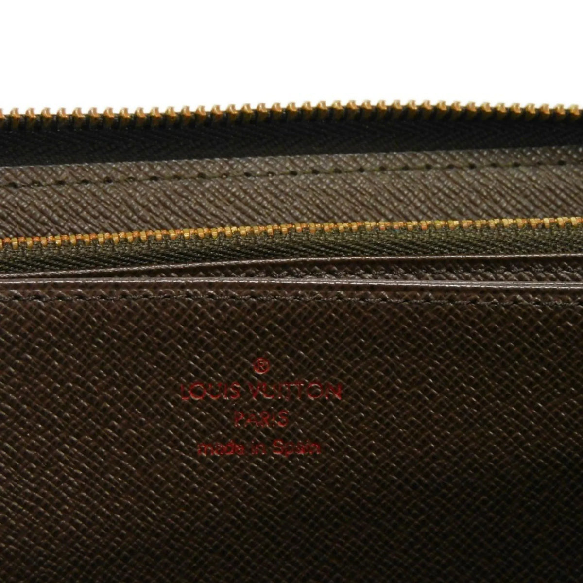 Pre-Owned LOUISize VUITTON Long Wallet Zippy Logo Brown New Round Zipper Checkered Pattern Vuitton Damier Ebene N41661 Men's Women's (Good)