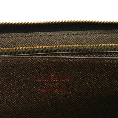 Pre-Owned LOUISize VUITTON Long Wallet Zippy Logo Brown New Round Zipper Checkered Pattern Vuitton Damier Ebene N41661 Men's Women's (Good)