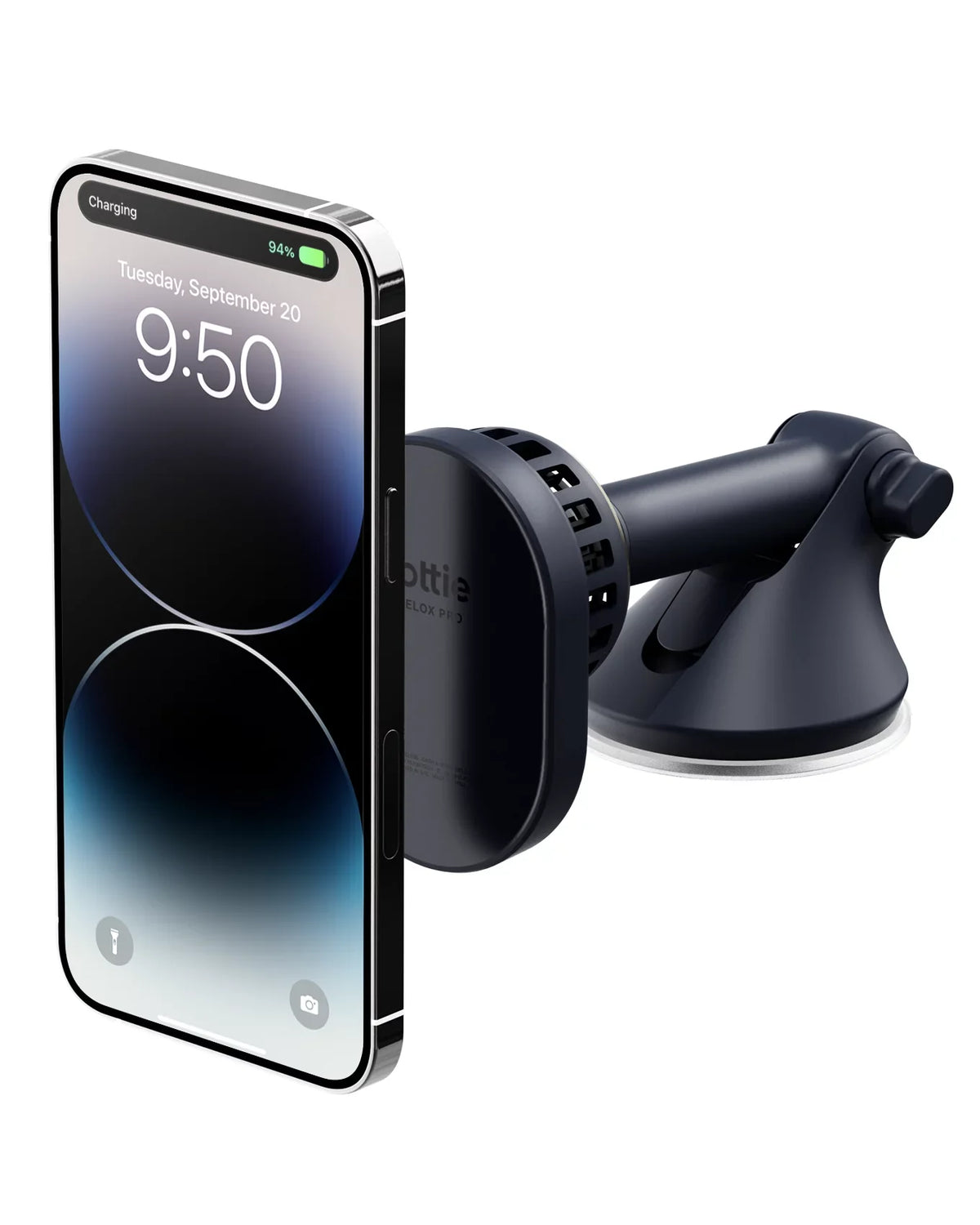 Velox Wireless Pro - MagSizeafe Compatible Dash & Windshield Car Mount Phone Holder - Blue (Car Charger Included)