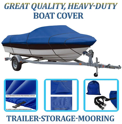 BLUE, GREAT QUALITY BOAT COVER Compatible for MARATHON 2001 EAGLE I/O ALL YEARSize