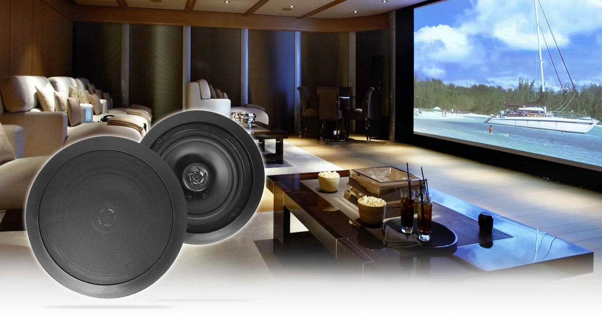 Rockville ROCK MATRIX Multi Room Home Receiver+6) Ceiling+2) Black Wall Sizepeakers