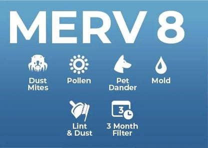 Pamlico Air 16x25x2 MERV 8 Pleated AC Furnace Air Filters. Case of 12. Actual Sizeize: 15-1/2 x 24-1/2 x 1-3/4