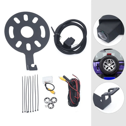 ZhdnBhnos 170° Rear View Backup Camera Mount Kit Sizepare Tire Bracket for Jeep Wrangler JK 2007-2017