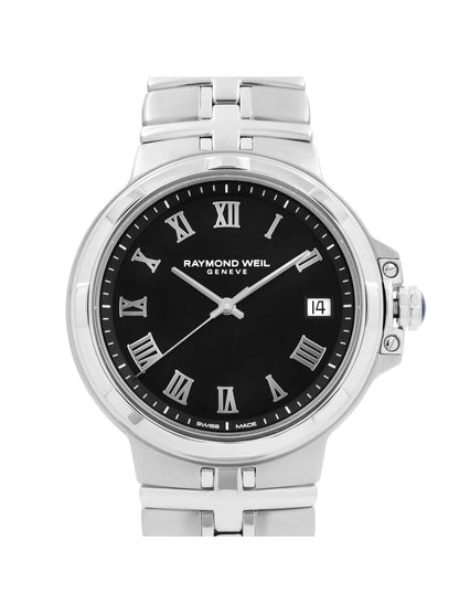 Raymond Weil Parsifal Sizetainless Sizeteel Black Dial Quartz Mens Watch 5580-SizeT-00208