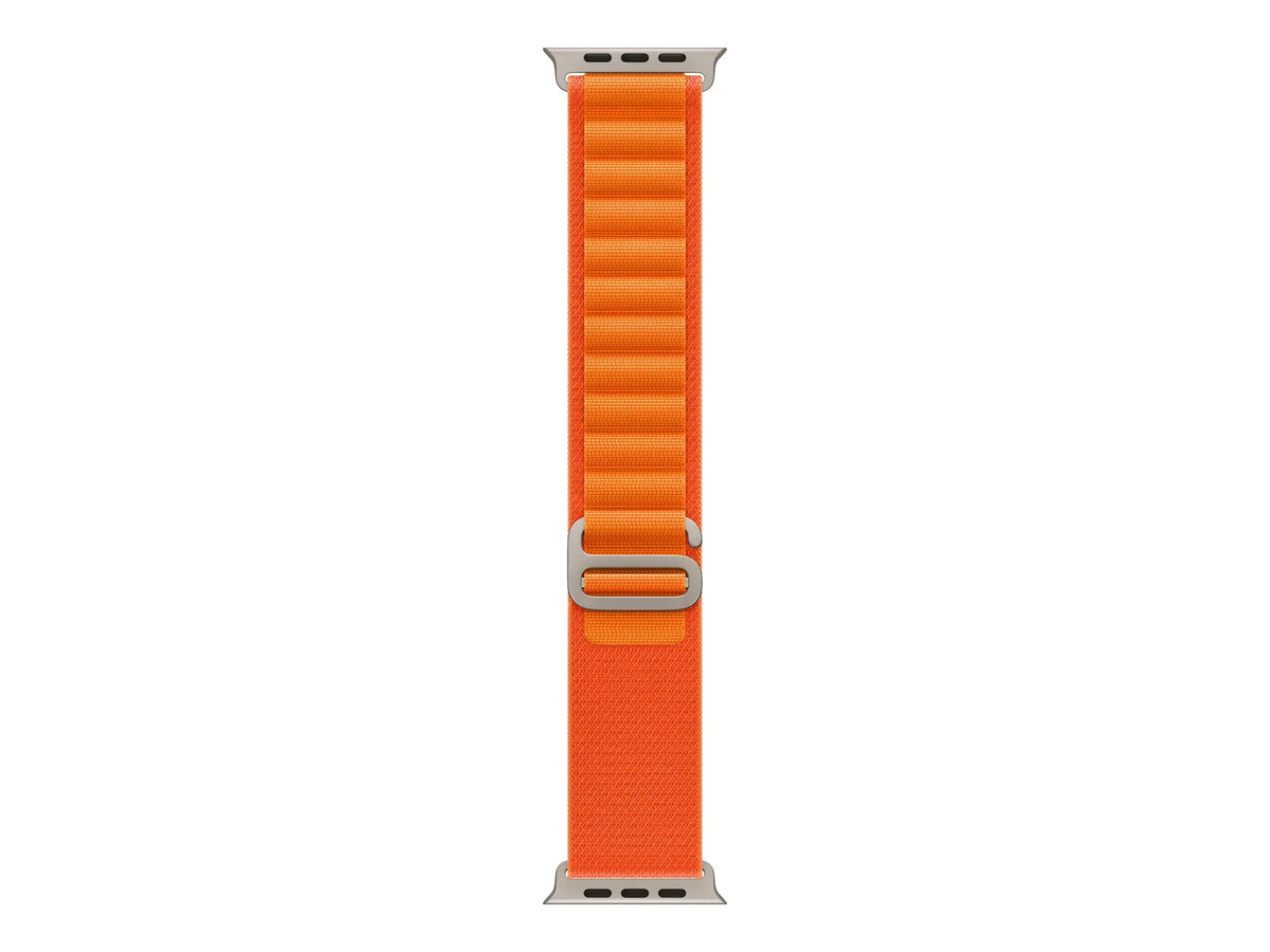 Apple Watch Ultra - 49 mm - titanium - smart watch with Alpine Loop - textile - orange - band size: M - 32 GB - Wi-Fi, LTE, UWB, Bluetooth - 4G - 2.16 oz