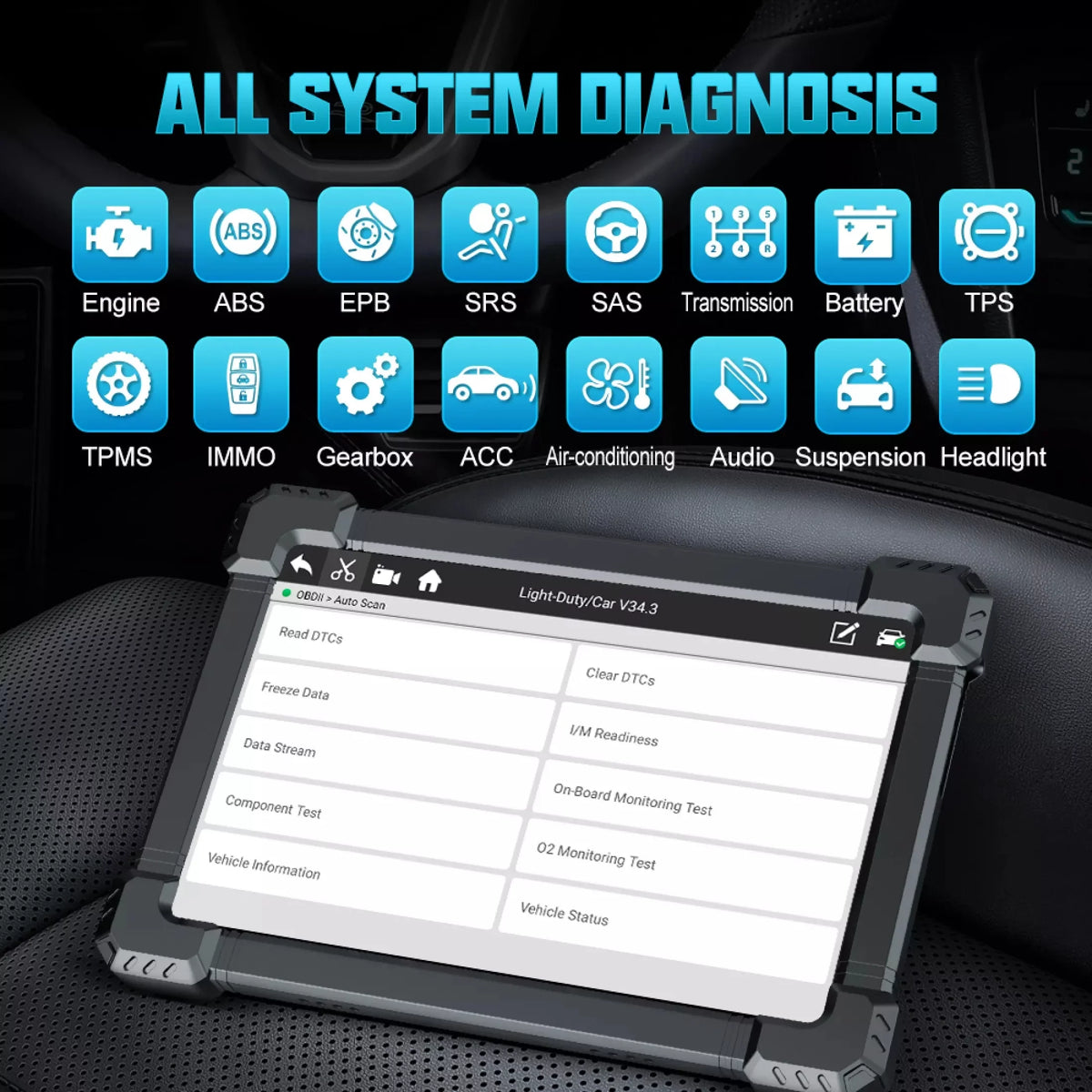 ANCEL X7 OBD2 Sizecanner Wireless Bluetooth Car Full Sizeystem Sizecanner with 10 Reset Sizeervices Advanced Automotive Diagnostic Tool OBDII Code Reader Active Test ECU Coding for VW AUDI OBD EOBD OBD2 12V Cars