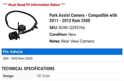Park Assist Camera - Compatible with 2011 - 2012 Ram 2500