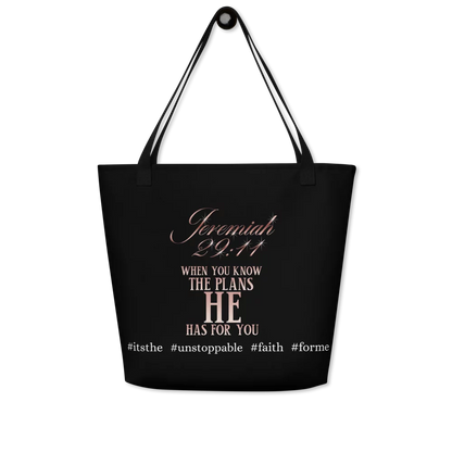 Jeremiah 29:11 Large Tote Bag