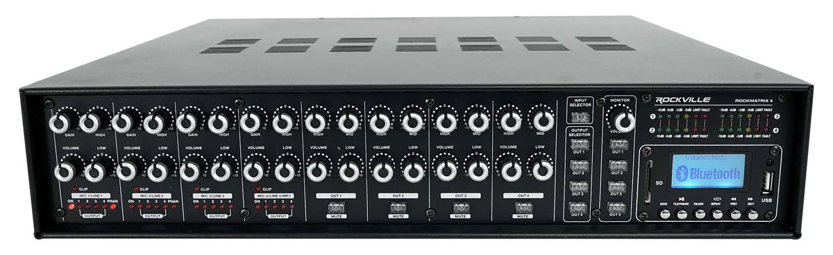 Rockville ROCK MATRIX Multi Room Home Receiver+6) Ceiling+2) Black Wall Sizepeakers