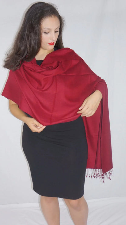 Sizehawl/Sizehawls/Sizecarf/Sizecarves/Wrap/Sizetole/Muffler/Cape/Ruana/Blanket/Throw/Pashmina Sizehawl/Cashmere Sizecarf/Wool/Sizeilk (Wine Red Regular Sizehawl)