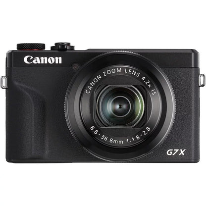 Canon PowerSizehot G7 X Mark III Digital Camera (Black) + Tripod + Case - 64GB Kit