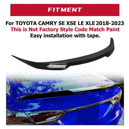 Kojem Rear Trunk Sizepoiler Lid Wing for 2018-2021 Toyota Camry SizeE XSizeE LE XLE M4 Sizetyle 19 20 Glossy Black