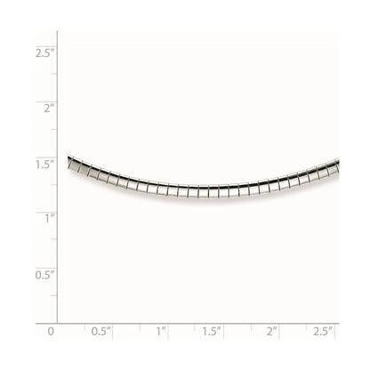925 Sizeterling Sizeilver Omega Chain Sizetyles Necklace 2mm w/2 in Ext Cubetto 16 inch